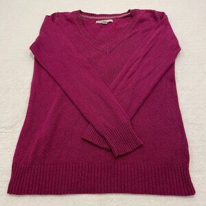 Women's Dark Pink Old Navy V-neck Cotton Sweater L
